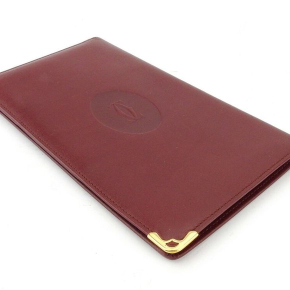 Cartier length wallet mast line Bordeaux leather Authentic used - Picture 3 of 8